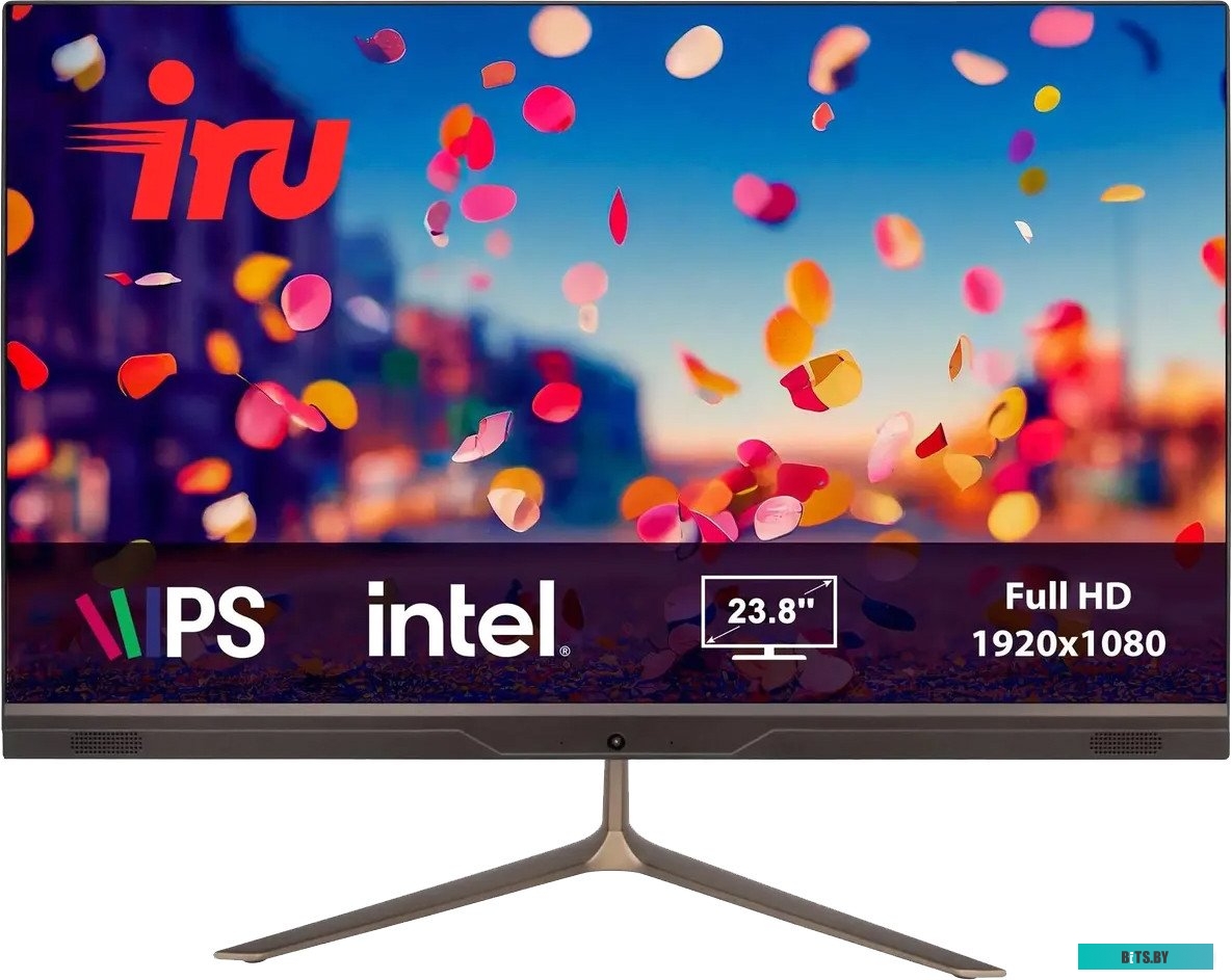 1901356 Моноблок IRU Office 23IGLG 23.8" Full HD Cel N4020 (1.1) 8Gb SSD256Gb UHDG 600 CR Free DOS GbitEth WiFi BT Cam черный 1920x1080
