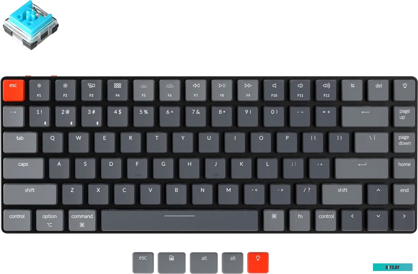 Клавиатура Keychron K3 Wireless V2 RGB K3-E2 (Keychron Low Profile Optical Blue)