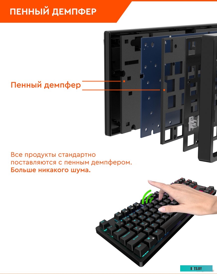 Royal Kludge RK61 New RGB (черный, RK Red)