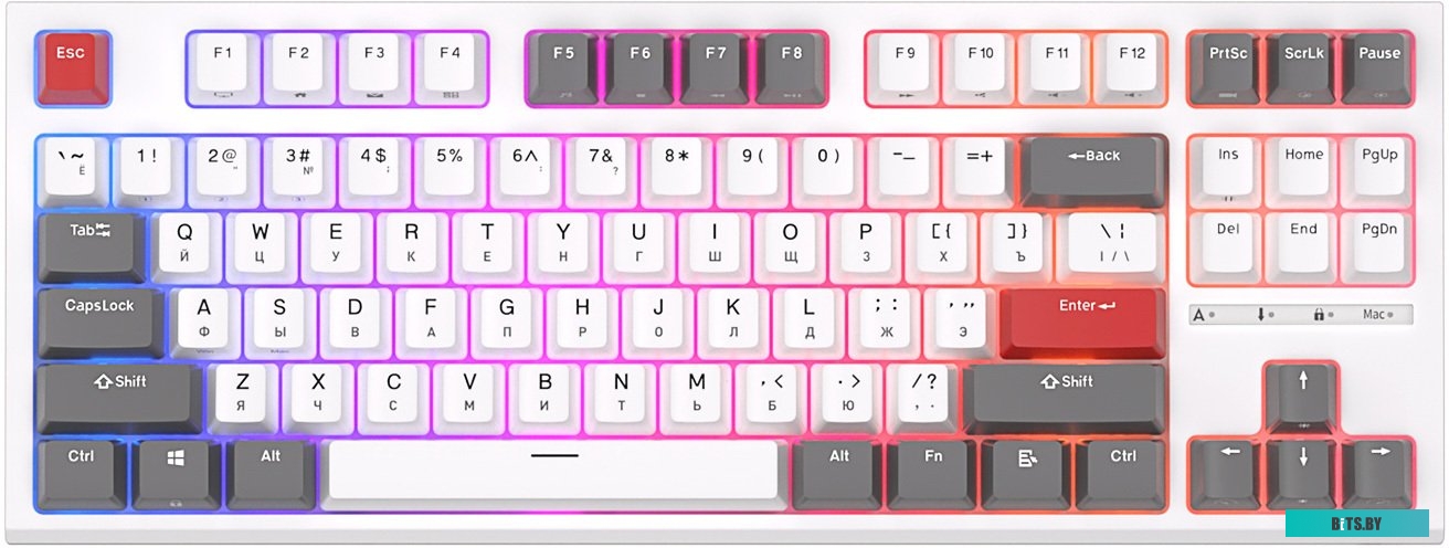 Клавиатура Royal Kludge RK-R87 RGB (белый, RK Brown)