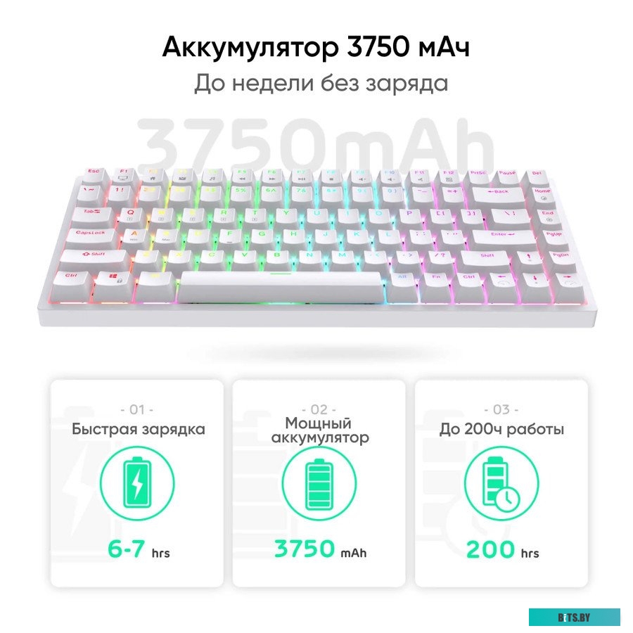Royal Kludge RK84 RGB (белый, RK Brown)
