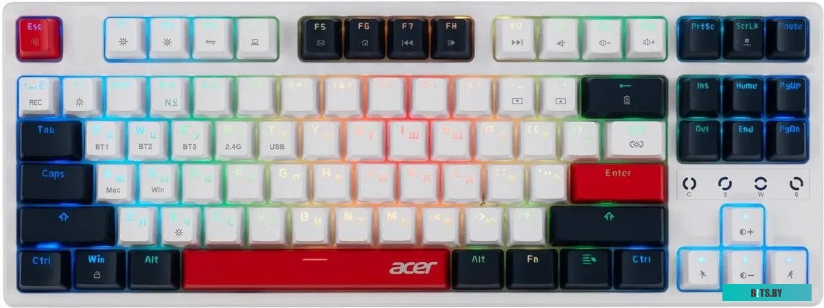 Клавиатура Acer OKR302 механическая белый USB беспроводная BT/Radio for gamer для ноутбука LED (ZL.KBDEE.016) ZL.KBDEE.016