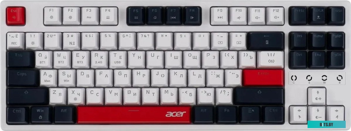 Клавиатура Acer OKR302 механическая белый USB беспроводная BT/Radio for gamer для ноутбука LED (ZL.KBDEE.016) ZL.KBDEE.016