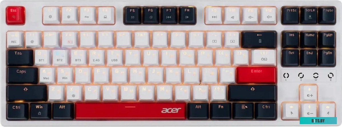 Клавиатура Acer OKR302 механическая белый USB беспроводная BT/Radio for gamer для ноутбука LED (ZL.KBDEE.016) ZL.KBDEE.016