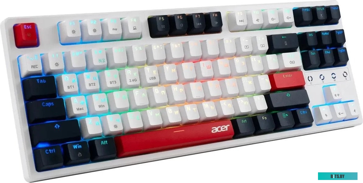Клавиатура Acer OKR302 механическая белый USB беспроводная BT/Radio for gamer для ноутбука LED (ZL.KBDEE.016) ZL.KBDEE.016