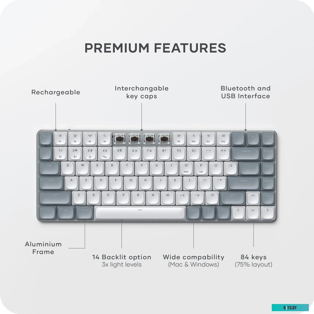 Клавиатура Satechi SM1 Slim (светло-серый)