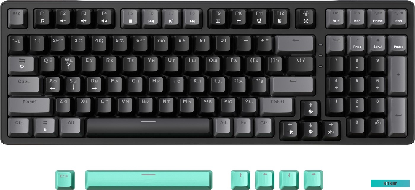 Клавиатура JEGG ZA99 Black Grey Green (TNT Yellow)