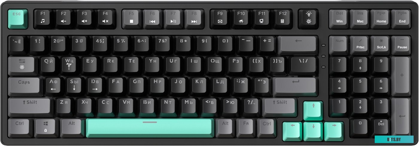 Клавиатура JEGG ZA99 Black Grey Green (TNT Yellow)