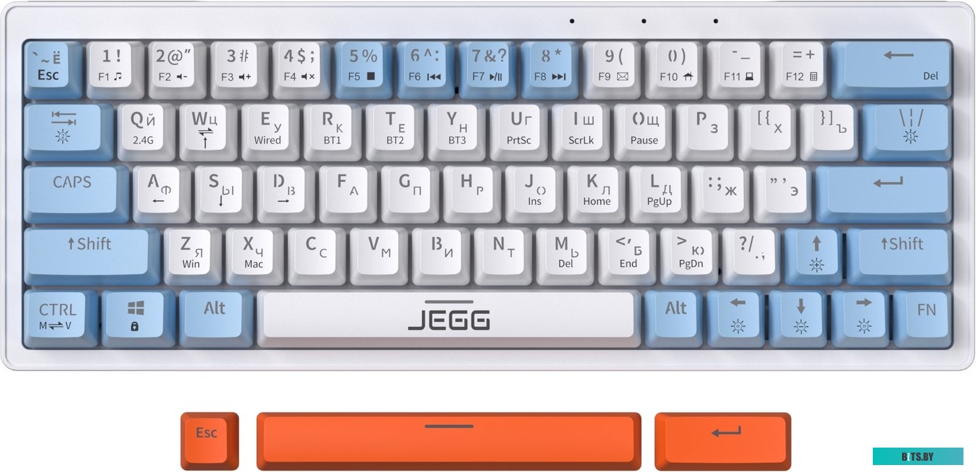 Клавиатура JEGG ZA63 Pro White Blue Orange (TNT Yellow)