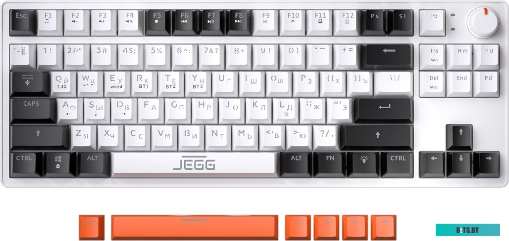 Клавиатура JEGG ZA87 Pro White Black Orange (TNT Yellow)