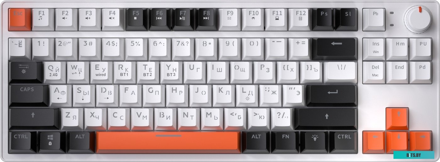 Клавиатура JEGG ZA87 Pro White Black Orange (TNT Yellow)