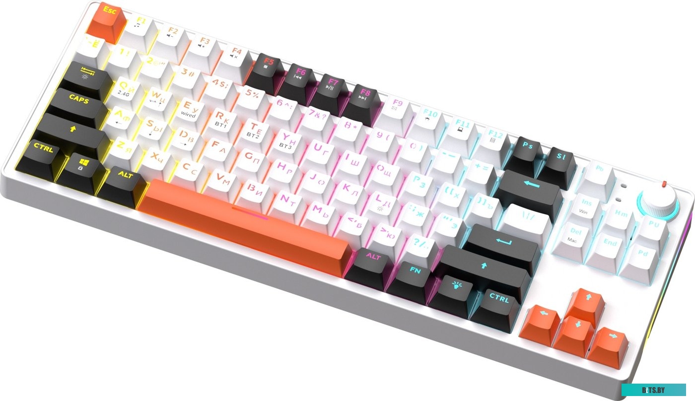 Клавиатура JEGG ZA87 Pro White Black Orange (TNT Yellow)