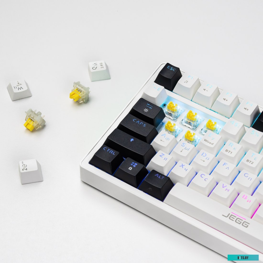 Клавиатура JEGG ZA87 Pro White Black Orange (TNT Yellow)
