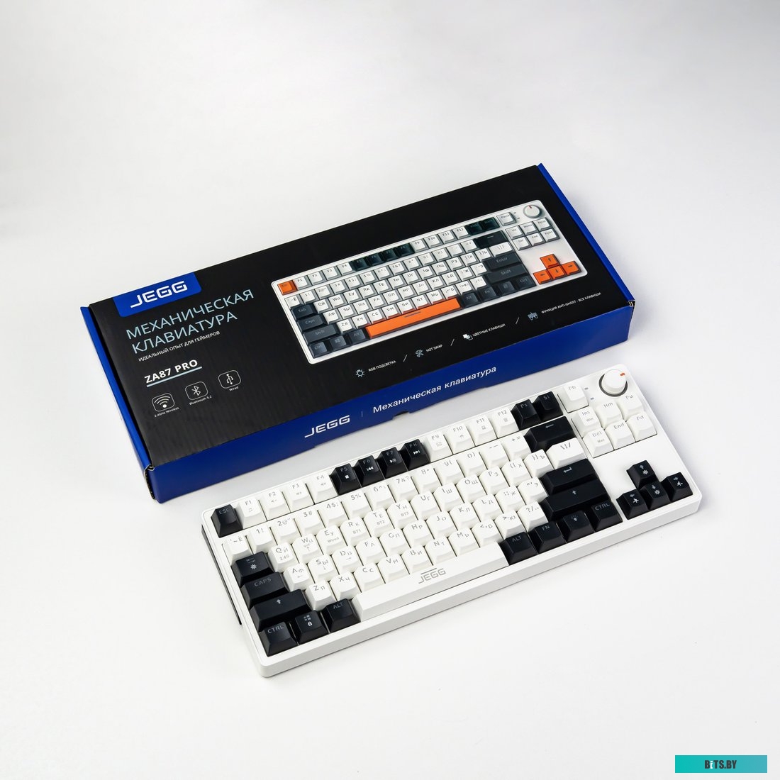 Клавиатура JEGG ZA87 Pro White Black Orange (TNT Yellow)