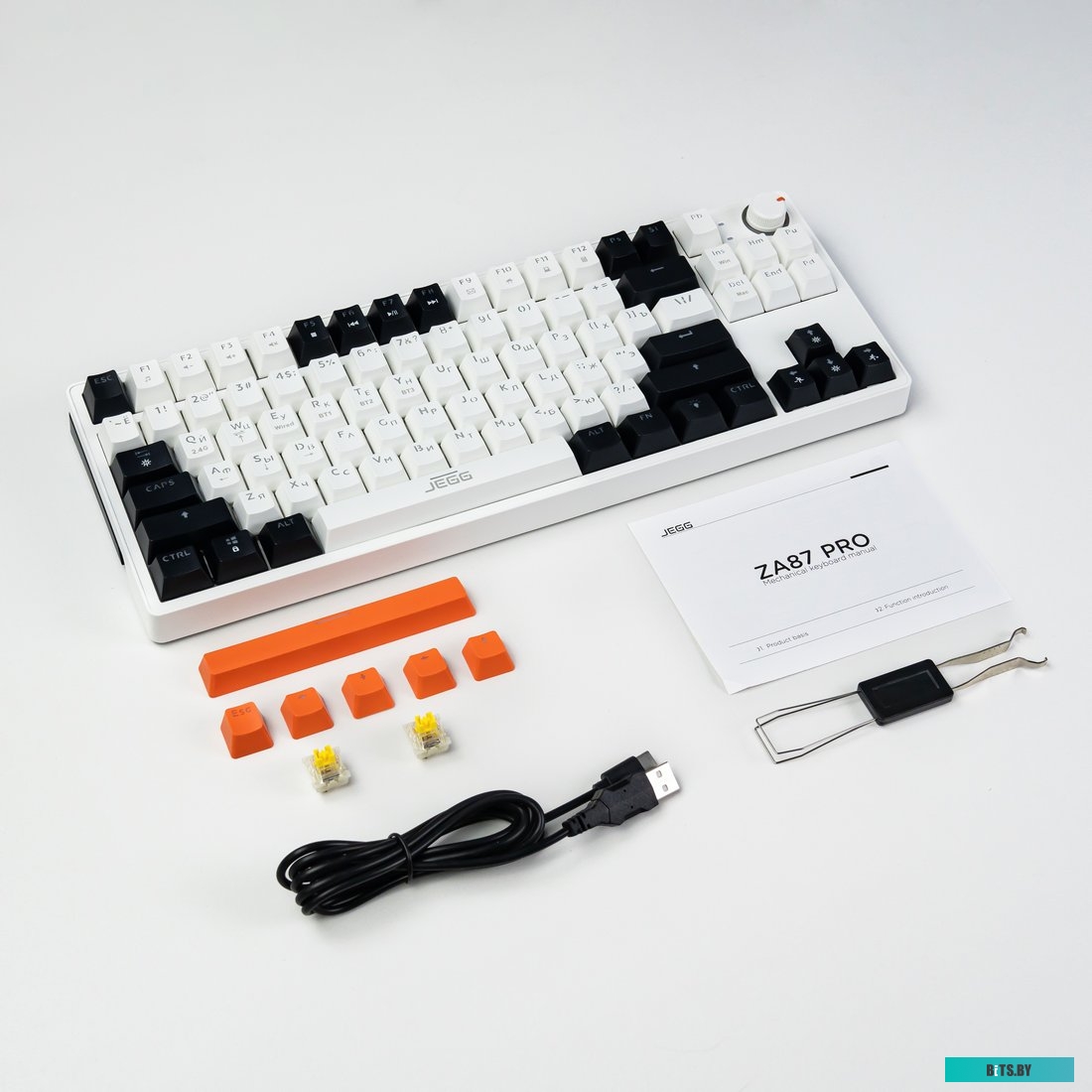 Клавиатура JEGG ZA87 Pro White Black Orange (TNT Yellow)