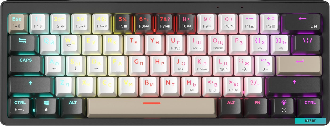 Клавиатура JEGG ZA61 White Black Brown (TNT Yellow)