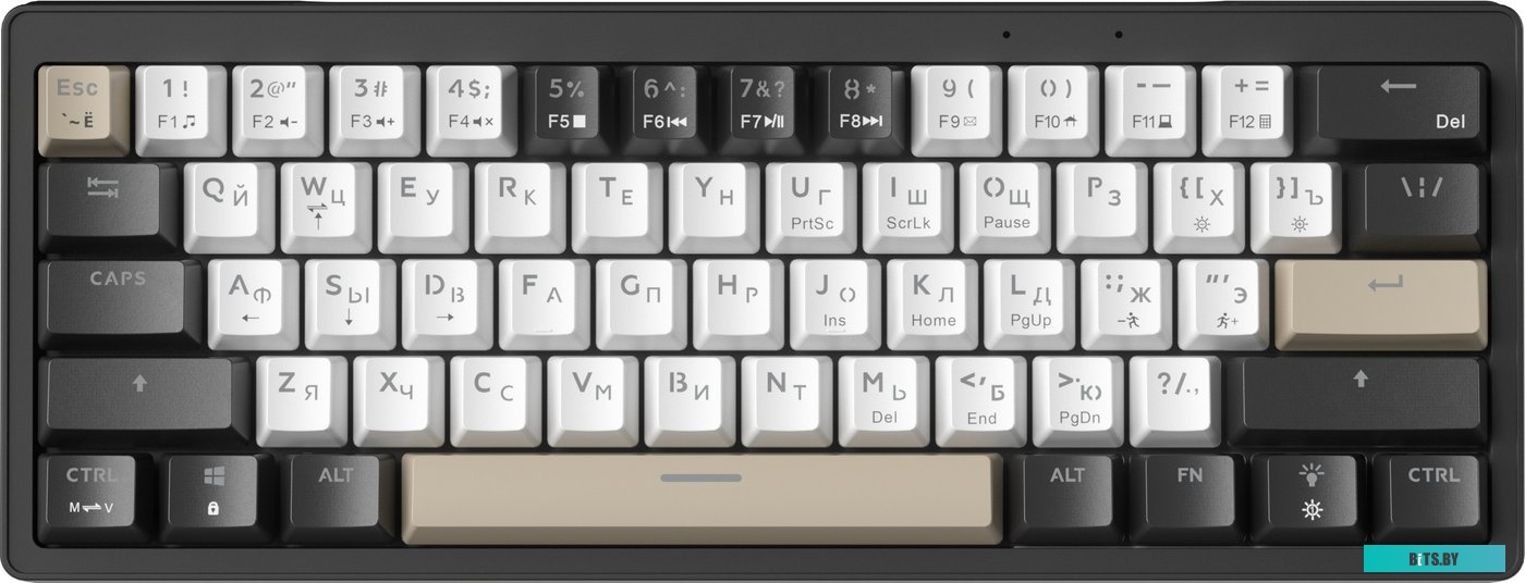 Клавиатура JEGG ZA61 White Black Brown (TNT Yellow)