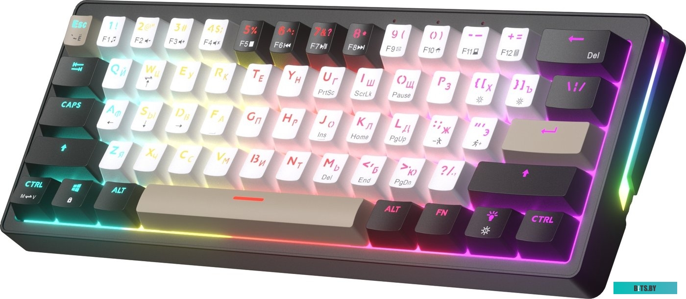 Клавиатура JEGG ZA61 White Black Brown (TNT Yellow)