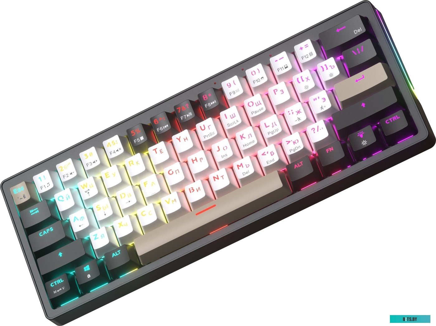 Клавиатура JEGG ZA61 White Black Brown (TNT Yellow)
