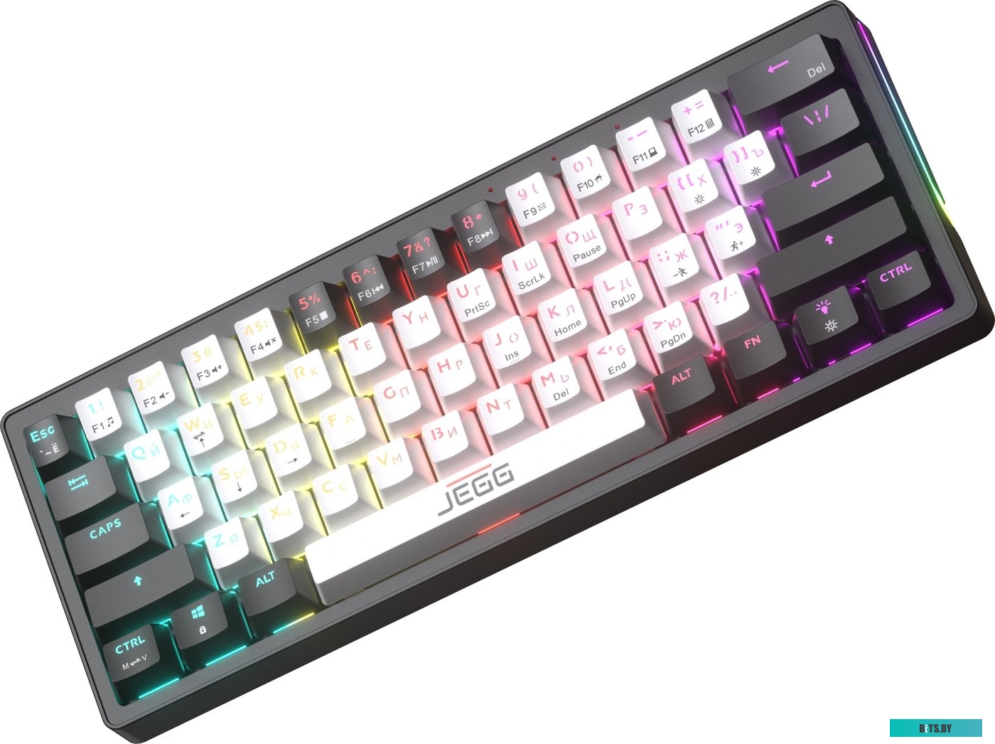 Клавиатура JEGG ZA61 White Black Brown (TNT Yellow)
