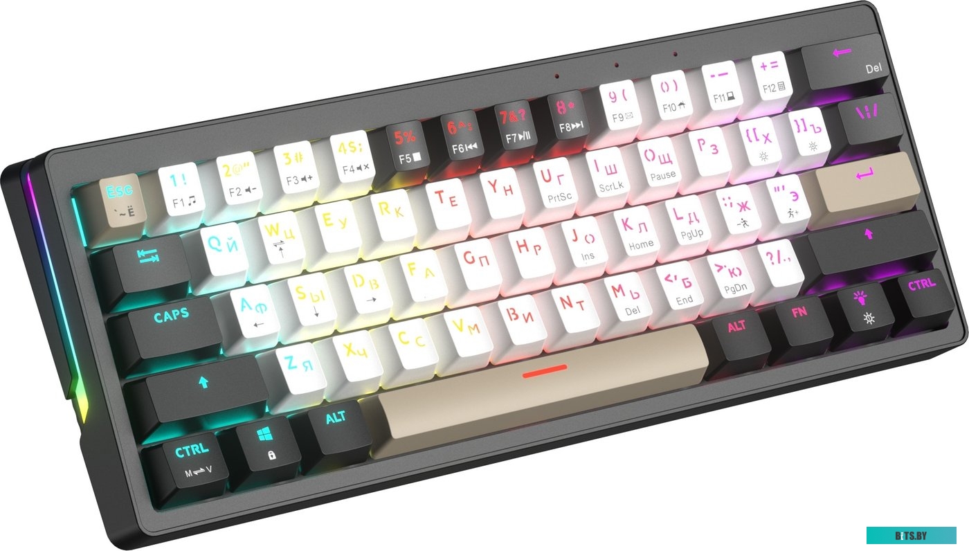 Клавиатура JEGG ZA61 White Black Brown (TNT Yellow)