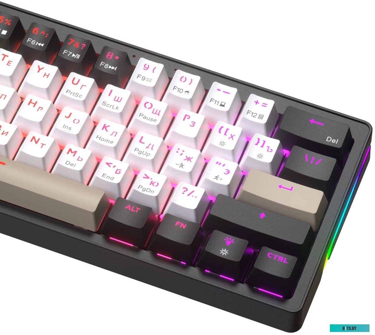 Клавиатура JEGG ZA61 White Black Brown (TNT Yellow)