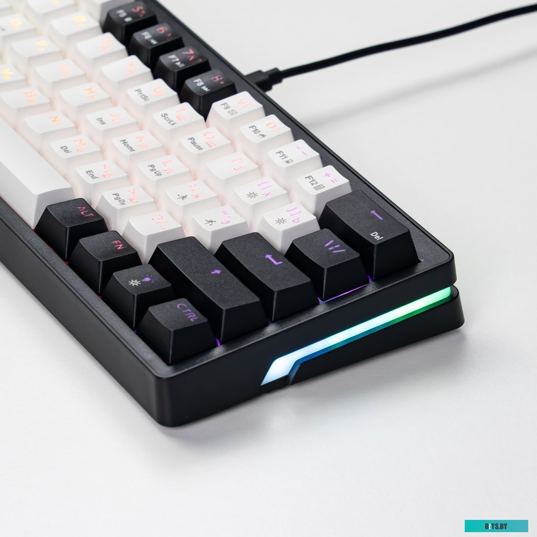 Клавиатура JEGG ZA61 White Black Brown (TNT Yellow)
