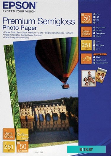 Фотобумага Epson Premium Semigloss Photo Paper 10х15 50 листов (C13S041765)