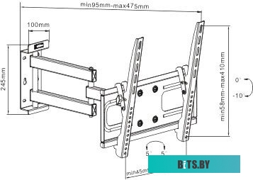 10197 Кронштейн Arm media PT-15 черный