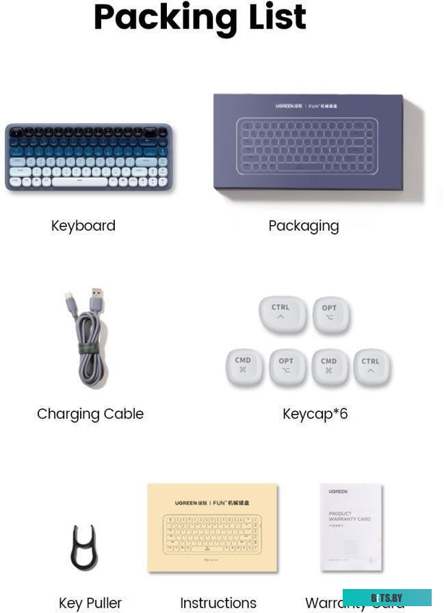 Клавиатура UGREEN KU101-15226 Blue