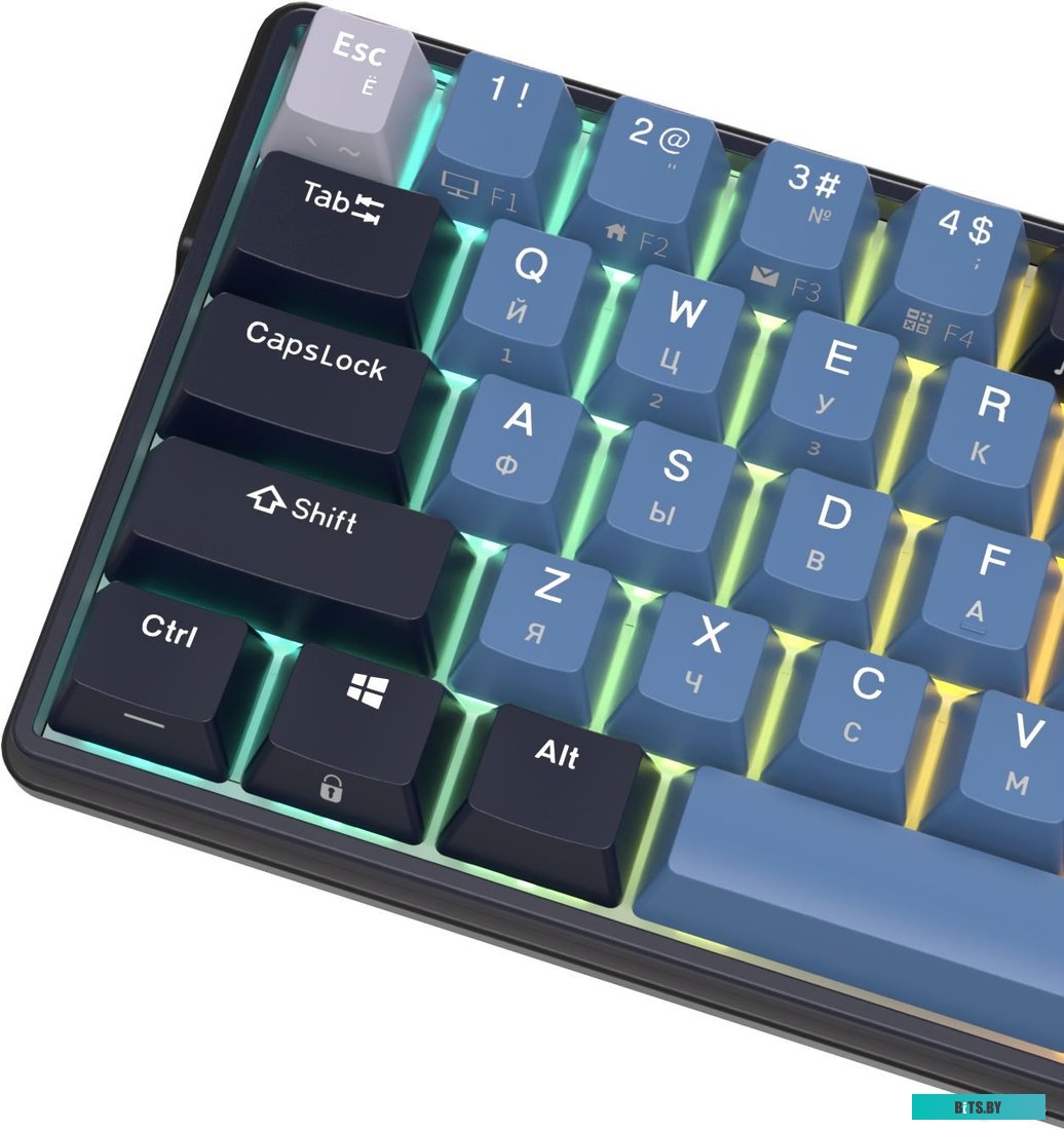 Клавиатура Royal Kludge RK61 Plus RGB (черный, RK Cyan)