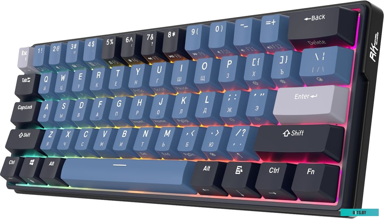 Клавиатура Royal Kludge RK61 Plus RGB (черный, RK Cyan)