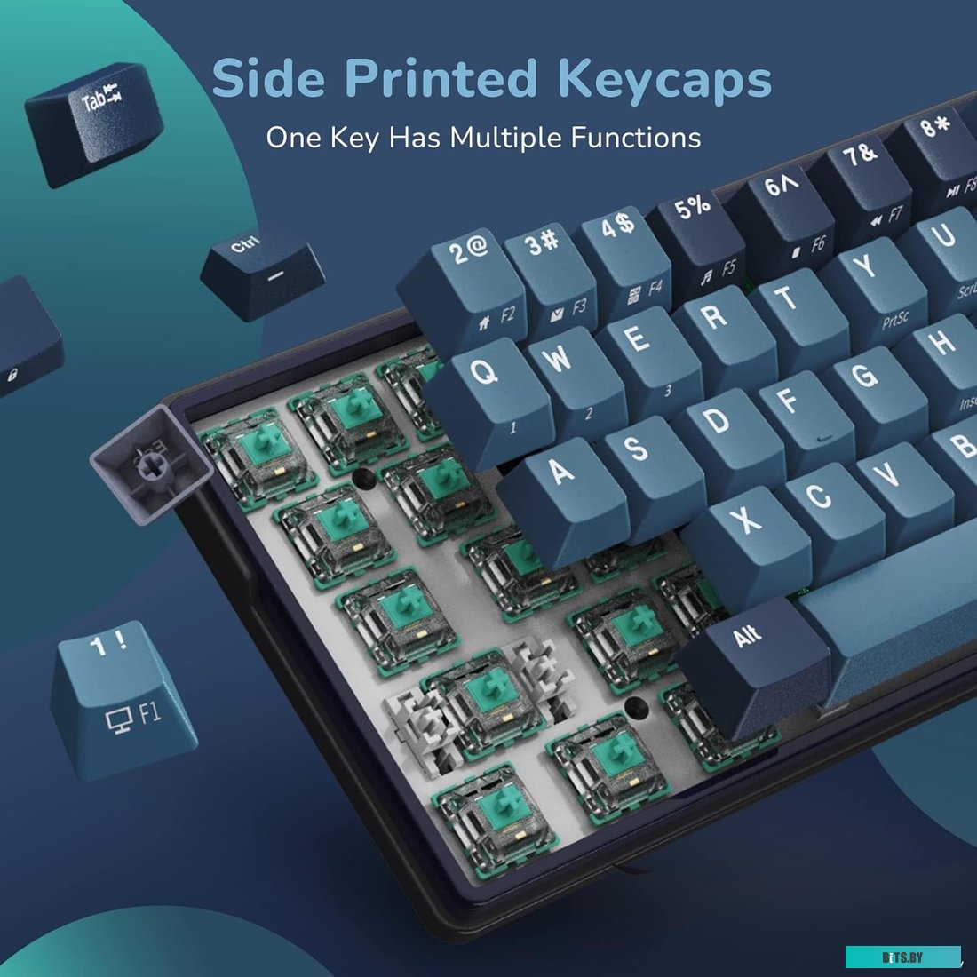 Клавиатура Royal Kludge RK61 Plus RGB (черный, RK Cyan)