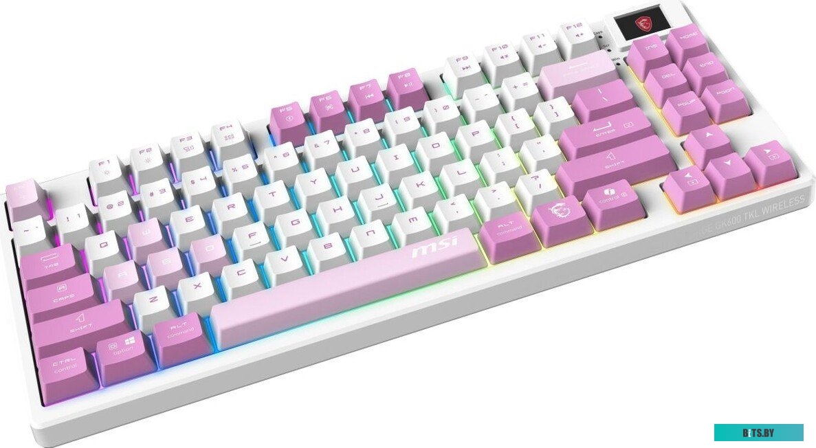 Клавиатура беспроводная Keyboard MSI FORGE GK600 TKL, Wireless, Mechanical Linear Switches, RGB LED, 4000mA/h, Violet S11-43RUQ01-HH9