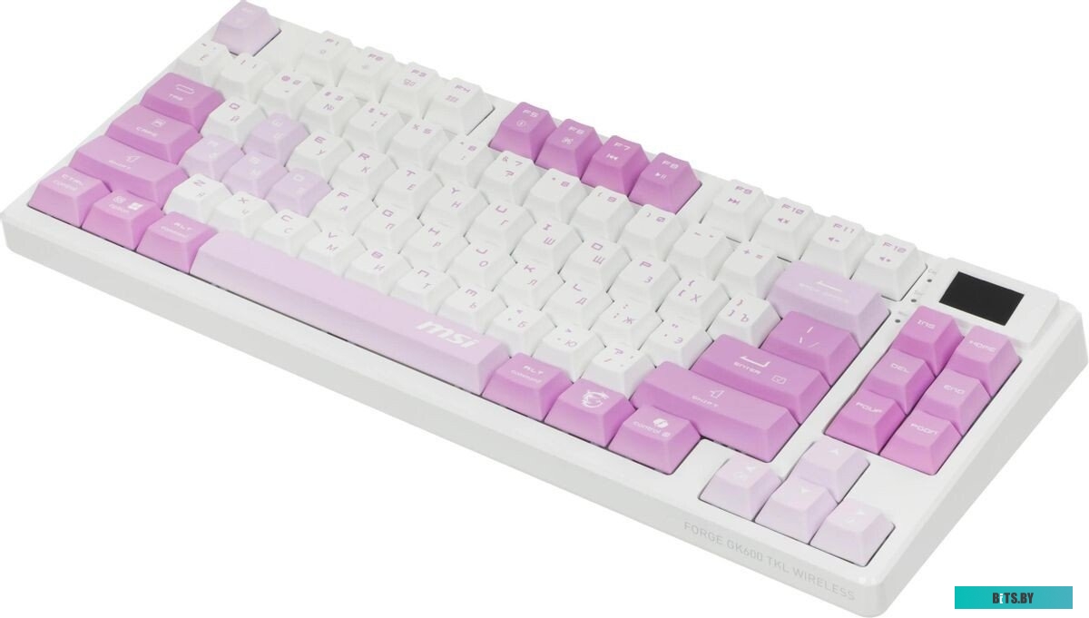 Клавиатура беспроводная Keyboard MSI FORGE GK600 TKL, Wireless, Mechanical Linear Switches, RGB LED, 4000mA/h, Violet S11-43RUQ01-HH9