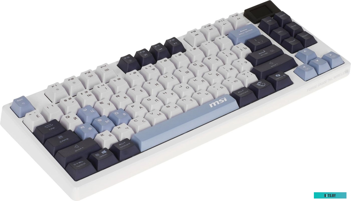 Клавиатура беспроводная Keyboard MSI FORGE GK600 TKL, Wireless, Mechanical Linear Switches, RGB LED, 4000mA/h, Sky (S11-43RUP01-HH9) S11-43RUP01-HH9