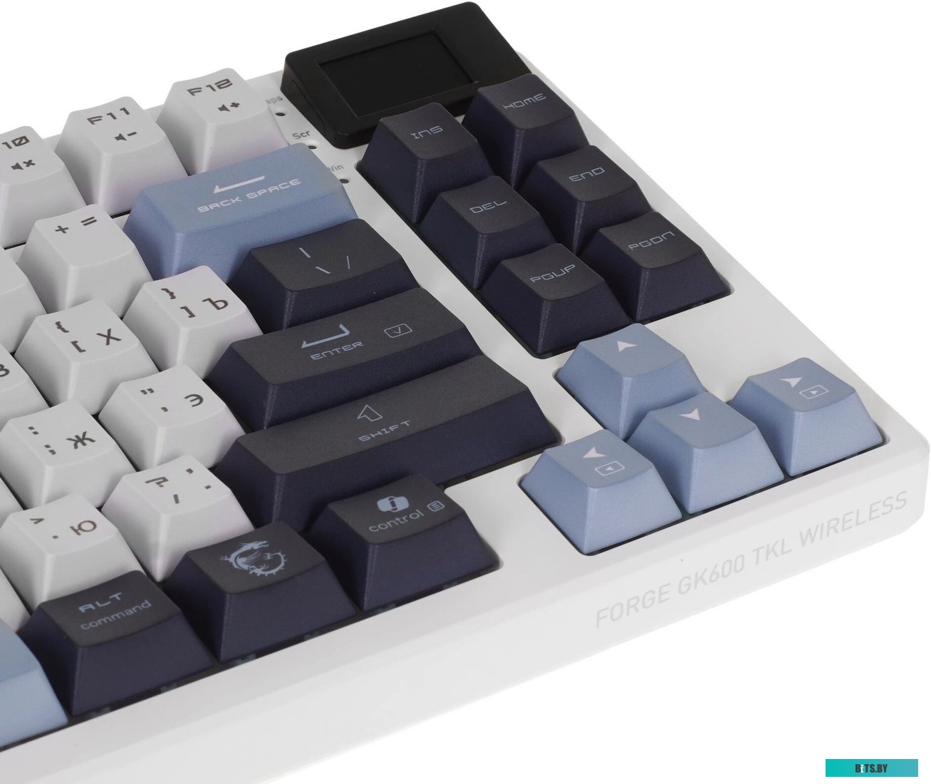Клавиатура беспроводная Keyboard MSI FORGE GK600 TKL, Wireless, Mechanical Linear Switches, RGB LED, 4000mA/h, Sky (S11-43RUP01-HH9) S11-43RUP01-HH9
