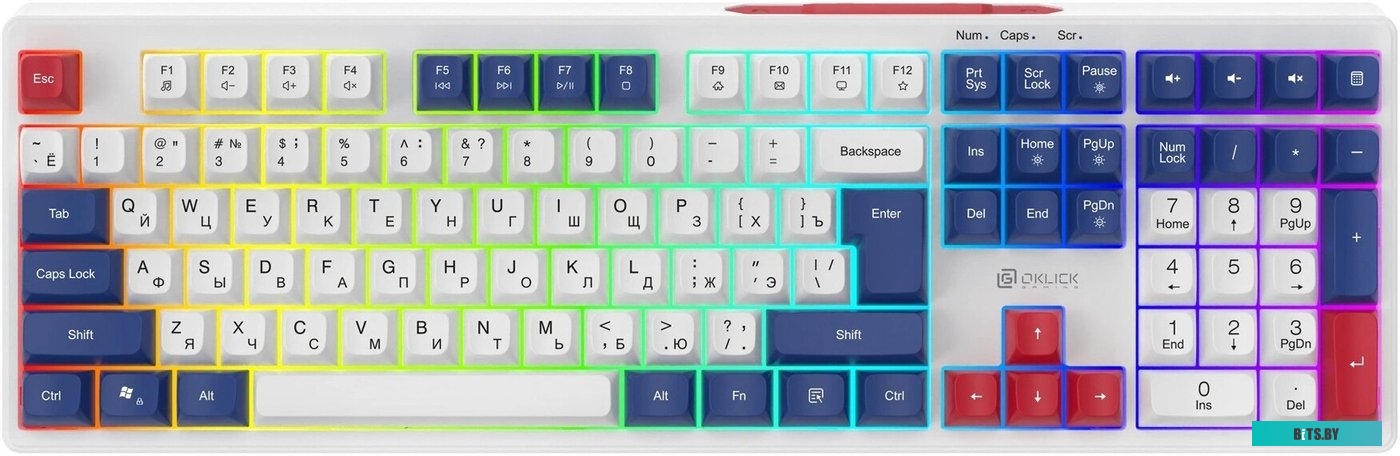 2070294 Oklick 725G (белый/красный)