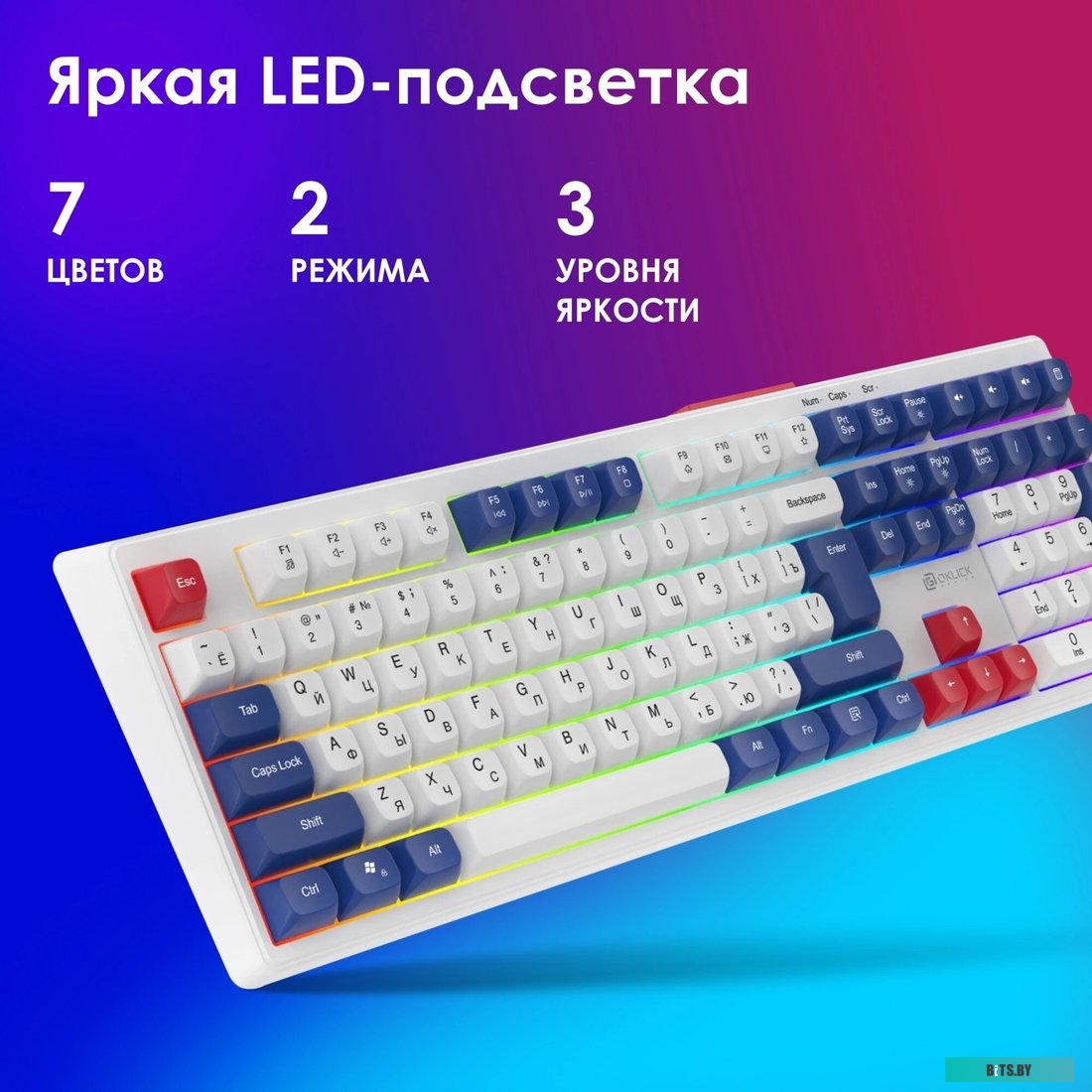 2070294 Oklick 725G (белый/красный)