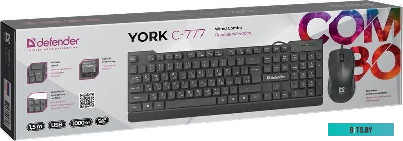 Комплект клавиатура + мышь Defender York C-777 45779