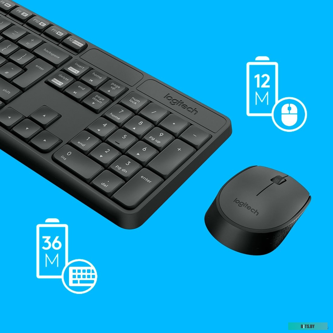 Комплект (мышь + клавиатура) Logitech MK235 Wireless <920-007948/920-007949>