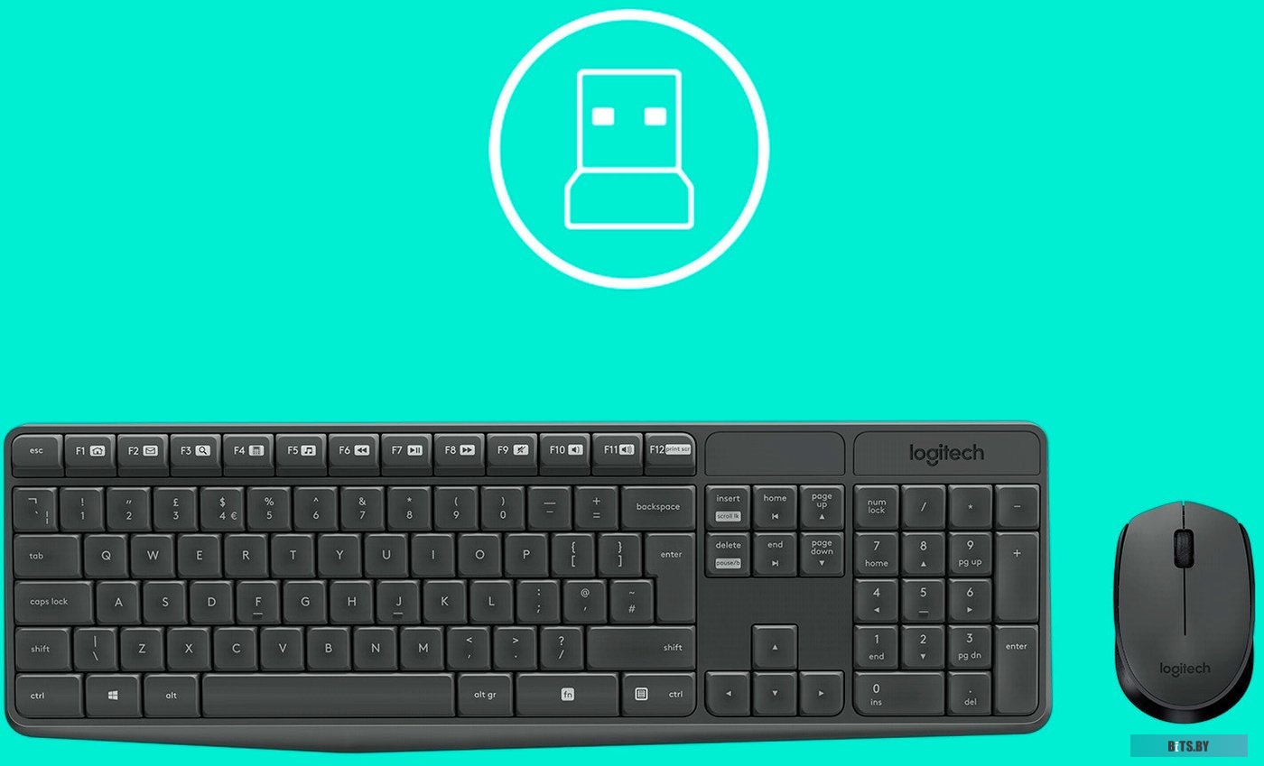 Комплект (мышь + клавиатура) Logitech MK235 Wireless <920-007948/920-007949>