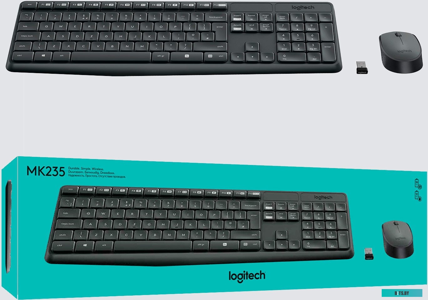 Комплект (мышь + клавиатура) Logitech MK235 Wireless <920-007948/920-007949>