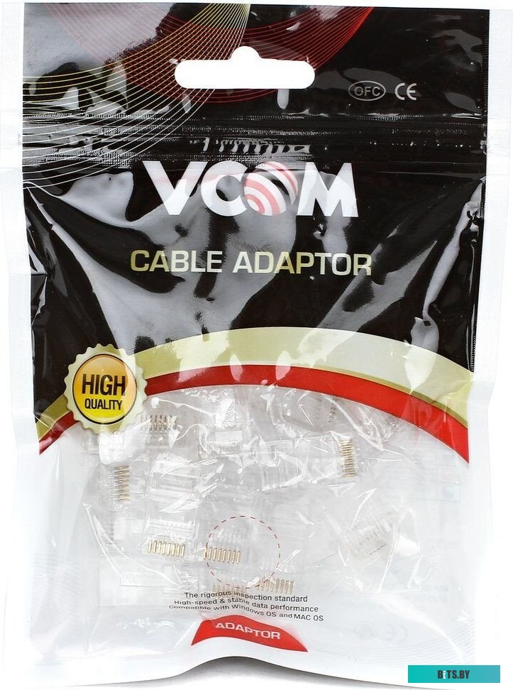 Коннектор VCOM VNA2200-1/20 RJ-45 (8P8C) для UTP кабеля 5 кат. (упаковка по 20 шт.)