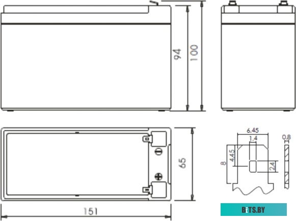 Аккумулятор для ИБП Powerman CA1272/UPS (12В/7.2 А·ч)