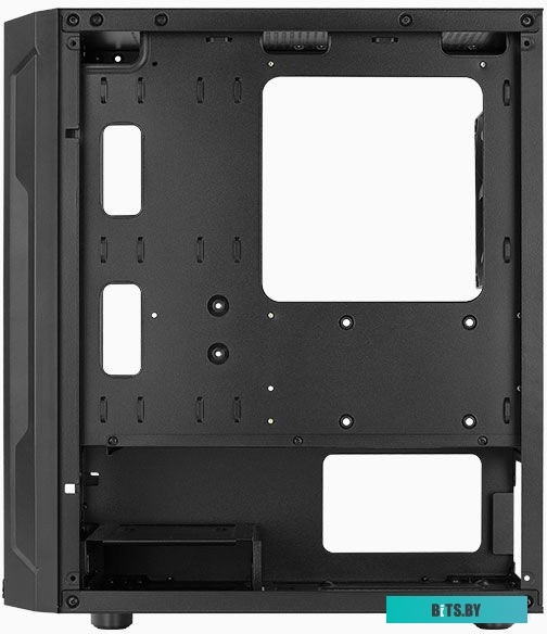 Корпус Aerocool Trinity Mini-G-BK-v1  (3xUSB, 2xAudio, 0.5 мм, 120 мм FAN, прозрачная стенка-закаленное стекло, mATX, без БП)
