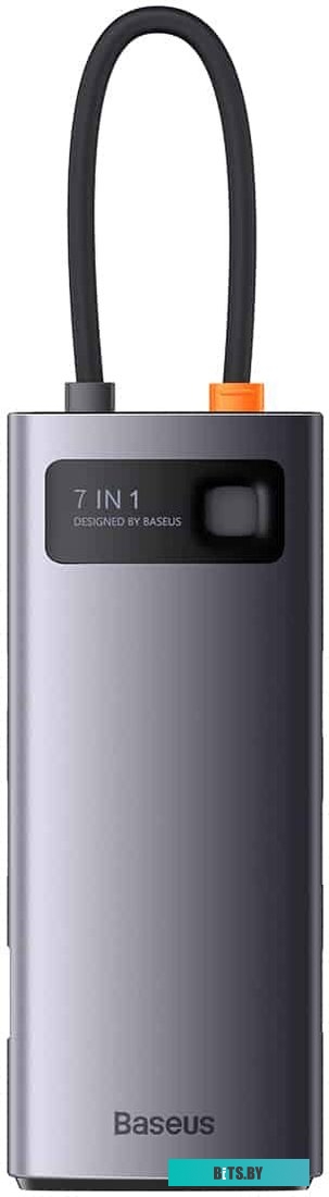 Док-станция Baseus Metal Gleam Series 7-in-1 Multifunctional Type-C HUB Docking Station Gray WKWG040013 