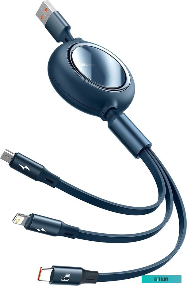 Кабель Baseus CAMLC-MJ03 USB-A - USB Type-C/microUSB/Lightning (1.2 м, синий)