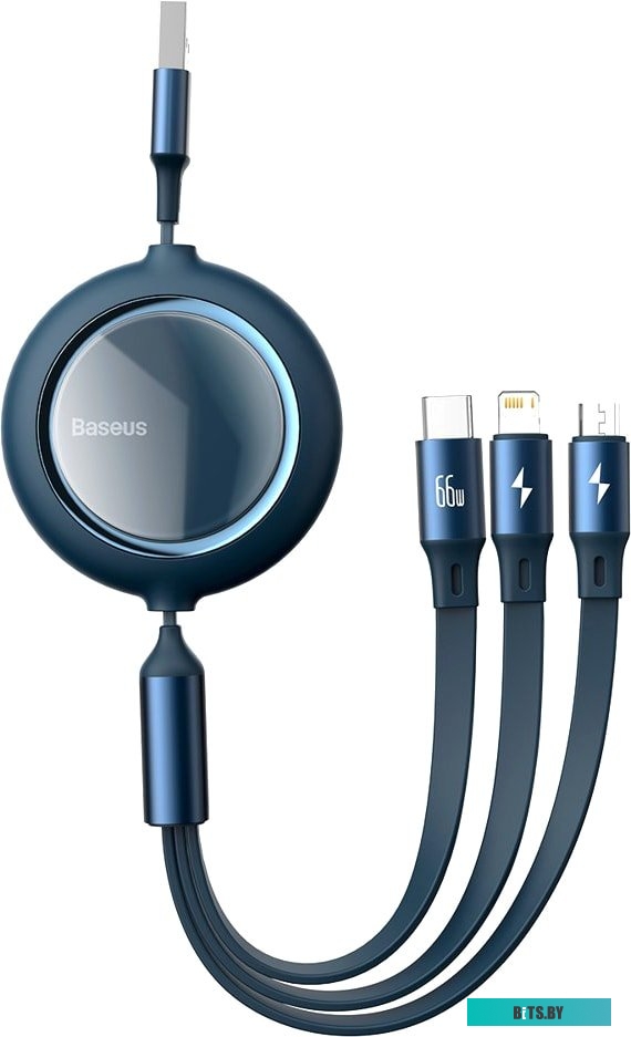 Кабель Baseus CAMLC-MJ03 USB-A - USB Type-C/microUSB/Lightning (1.2 м, синий)