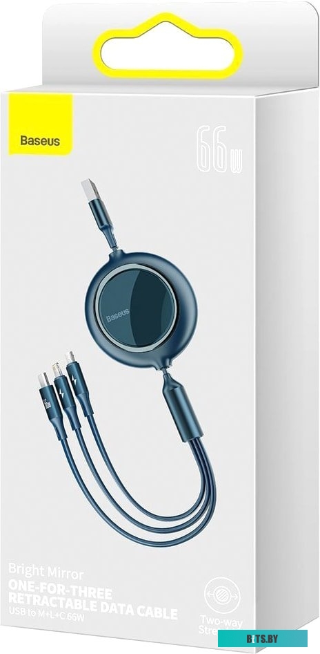 Кабель Baseus CAMLC-MJ03 USB-A - USB Type-C/microUSB/Lightning (1.2 м, синий)